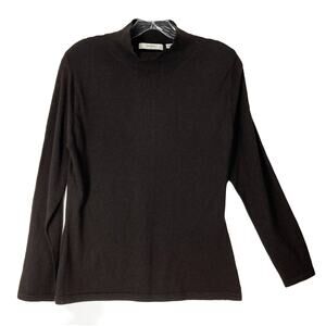 nwot NEIMAN MARCUS CASHMERE Sweater XL(~M)Chest 36”,Brown,High-Neck,Long-sl